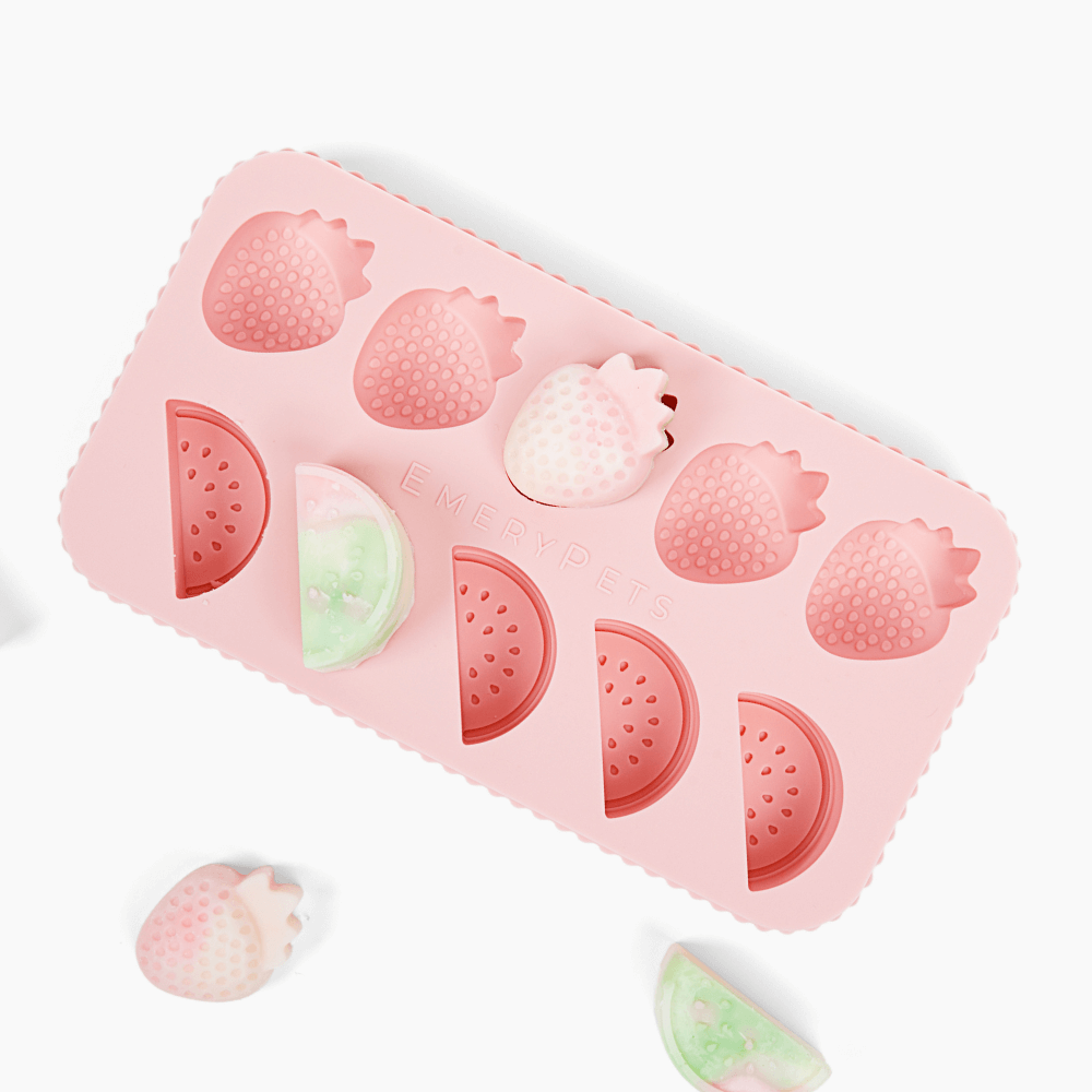 EmeryPets snackvormpjes of ijsblokvormpjes roze watermeloen aardbei 