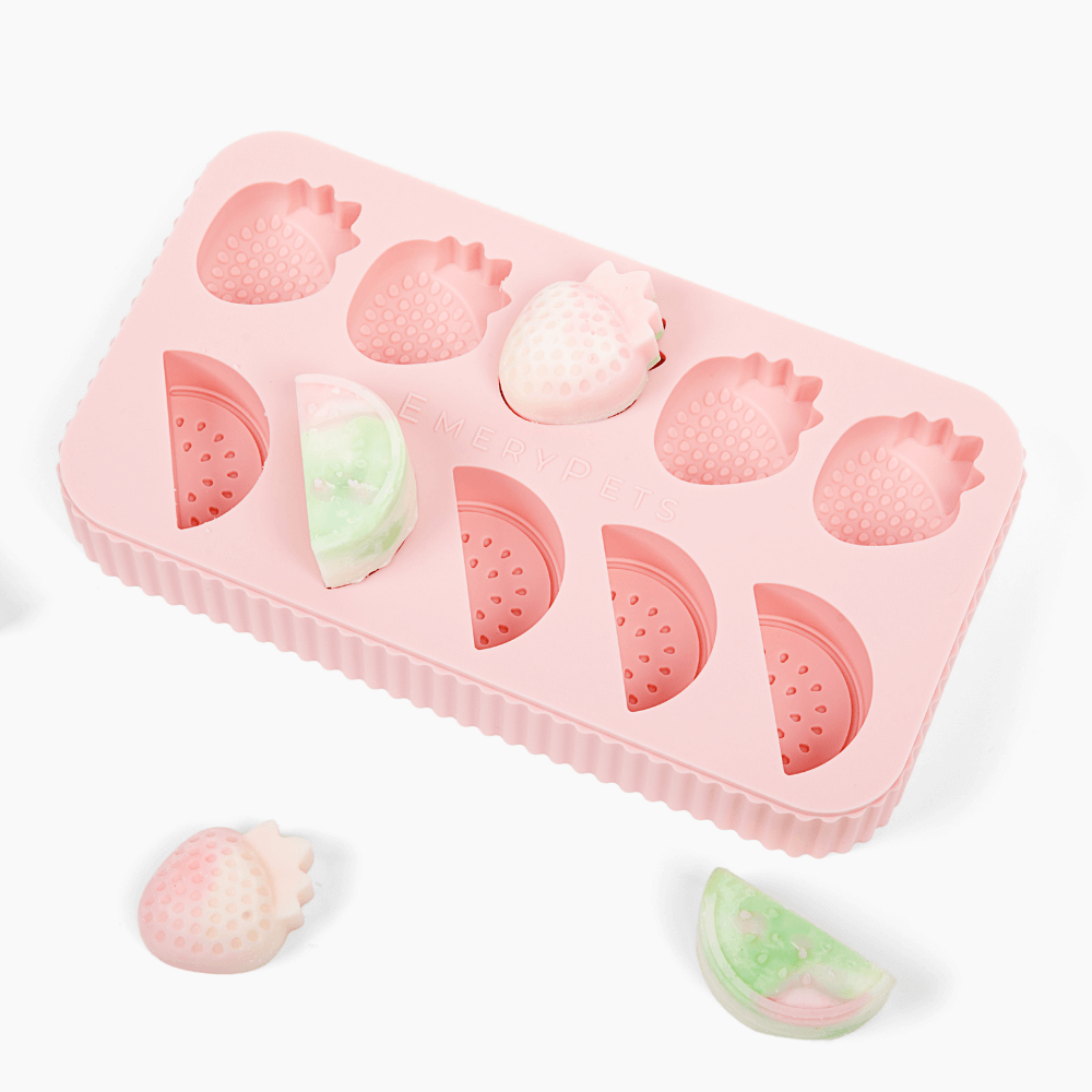 EmeryPets snackvorm ijsblokvorm watermeloen aardbei roze