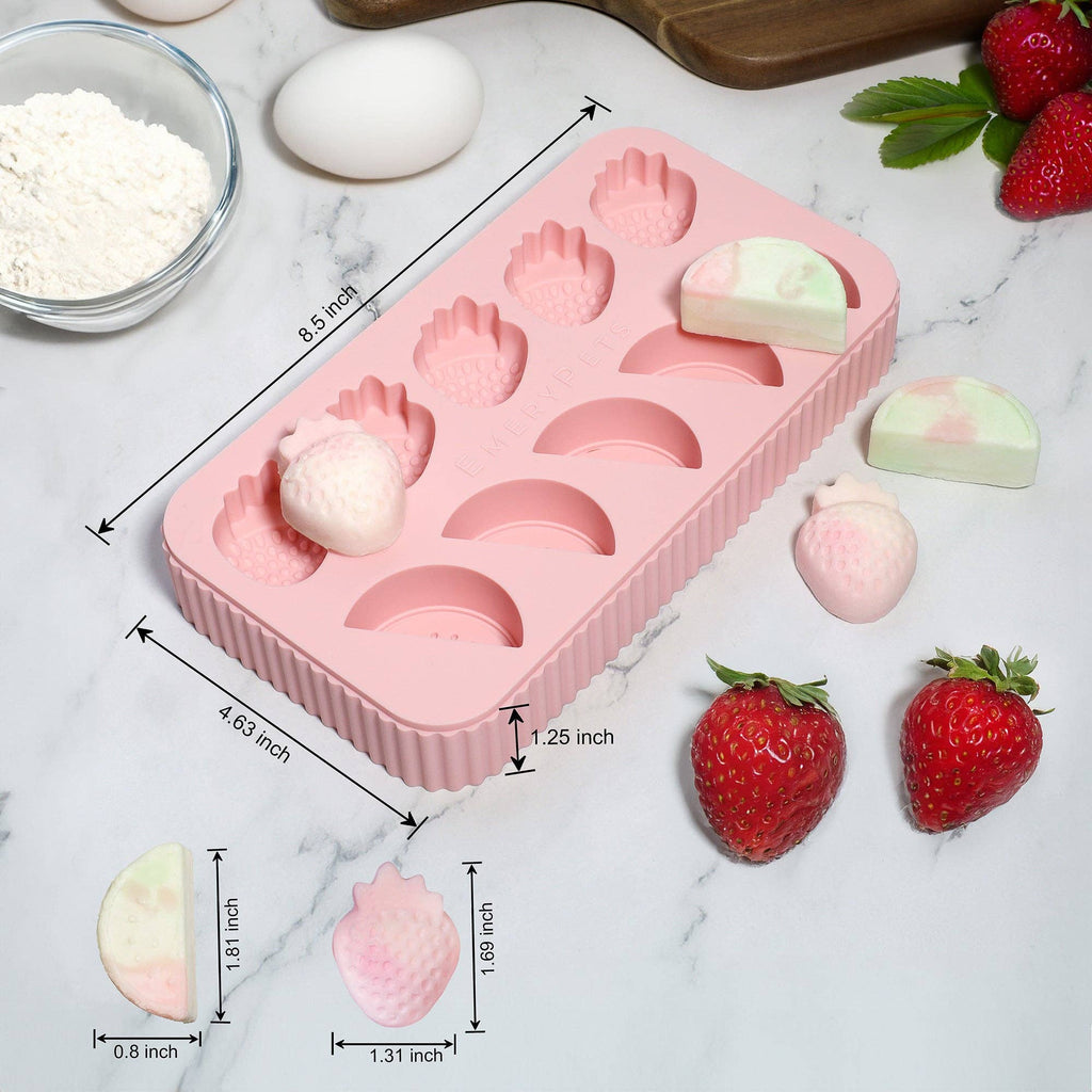 EmeryPets snackvorm ijsblokvorm watermeloen aardbei roze