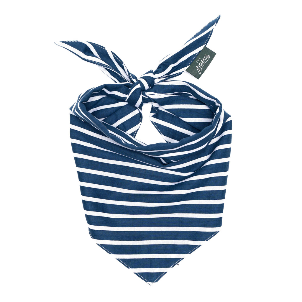 Bandana - marineblauw met streepjes